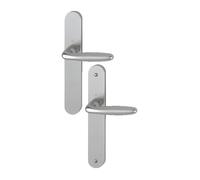 Ensemble poignée pour porte intérieure sur plaque longue Verona 1510/300M - Alu aspect inox - HOPPE - 758166 Noir G