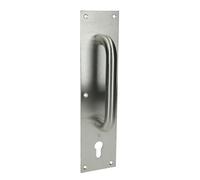Poignée sur plaque tirage clé I inox brossé HERACLES B-INOX-PT902