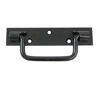 Poignée sur platine bouts carrés - L : 140 mm - noir