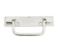 Poignée sur platine bouts carrés - L : 160 mm - zingué blanc