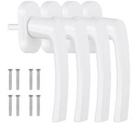 Poignées de fenêtre blanches, lot de 4, verrou de fenêtre en aluminium, poignée de porte-fenêtre sans cylindre de verrouillage,