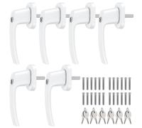 Poignées de porte avec serrure et clés, lot de 6, en aluminium, pour la sécurité des enfants - Blanc