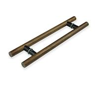 Poignées de Porte coulissante de Grange à Pousser/Tirer, Forme Ronde, poignée en Bois avec vis de Fixation, Barre de poignée pour Porte vitrée ou Porte de Grange *50 cm (