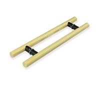 Poignées de Porte coulissante de Grange à Pousser/Tirer, Forme Ronde, poignée en Bois avec vis de Fixation, Barre de poignée pour Porte vitrée ou Porte de Grange *50 cm (