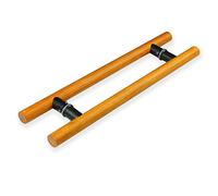 Poignées de Porte coulissante de Grange à Pousser/Tirer, Forme Ronde, poignée en Bois avec vis de Fixation, Barre de poignée pour Porte vitrée ou Porte de Grange *50 cm (