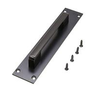 Poignées de Porte Coulissante, Poignée de Porte Montée en Surface KAIISSA, Ensemble de Plaque de Poussée, Bouton de Porte Placard D'armoire Poignée de Porte Placard en Métal avec Vis, Noir