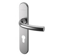 Poignées de porte doubles sur plaques - Arcade - aluminium - clé I - argent NORMBAU