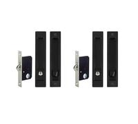 Poignées de porte, Ensemble coulissant de Patio à clé, 2 paquets(Black)