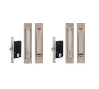 Poignées de porte, Ensemble coulissant de Patio à clé, 2 paquets(Silver)