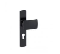 Poignées de porte palière sur plaques Muze - aluminium noir mat Onyx - clé I VACHETTE