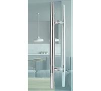 Poignées de porte Poignées tranchantes pour portes, poignées de porte de salle de bain hautes performances en acier inoxydable, poignée de porte en verre double face, protection contre la rouille, 3