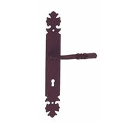 Poignées de porte sur plaque - fer noir - bdc - Bourgogne BOUVET