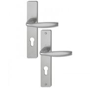 Poignées de porte sur plaque - New York - aluminium -clé I -porte 38 à 47 HOPPE