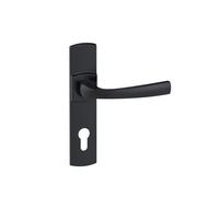 Poignées de porte sur plaques - entraxe 165 mm - noir mat Onyx - Muze - clé I VACHETTE