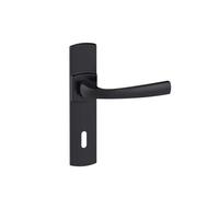 Poignées de porte sur plaques - entraxe 165 mm - noir mat Onyx - Muze - clé L VACHETTE