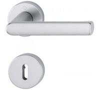 Poignées de porte sur rosaces Hambourg - finition argent - clé L HOPPE