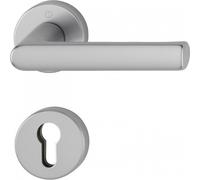Poignées de porte sur rosaces Hambourg - finition inox - clé I HOPPE