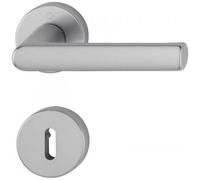 Poignées de porte sur rosaces Hambourg - finition inox - clé L HOPPE