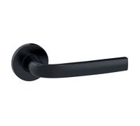 Poignées de porte sur rosaces rondes Logio finition noir mat Onyx - bec-de-cane VACHETTE