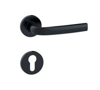 Poignées de porte sur rosaces rondes Logio finition noir mat Onyx - clé I VACHETTE