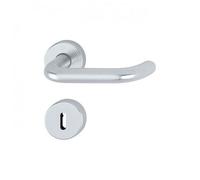 Poignées de porte sur rosaces rondes Paris - aluminium finition argent - clé L HOPPE