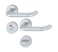 Poignées de porte sur rosaces rondes Paris - aluminium finition argent - condamnation HOPPE