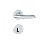Poignées de porte sur rosaces rondes Verona -aluminium finition argent - clé L HOPPE