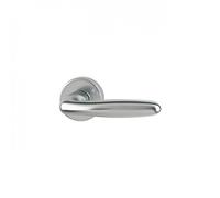 Poignées de porte sur rosaces rondes Verona - aluminium finition inox - bec-de-cane HOPPE