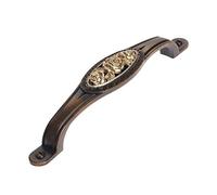 Poignées de tiroir d'armoire en laiton Antique, 1 pièce, boutons de traction de meubles de porte en alliage de Zinc, trou 96mm 128mm(Double Hole 128mm)