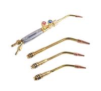 Poignées de torche de soudage 4 pièces, Construction en cuivre pour réservoirs CGA 200 et CGA 540, utilisation pour 3/8" 24 raccords, ensemble léger, torche de brasage