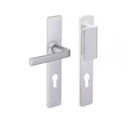 Poignées palière/béquille sur plaques clé I - aluminium argent - Kaza VACHETTE