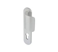 Vachette Ensemble de poignée Logio pour porte palière - Grande plaque Clé I Entraxe 195 mm Argent