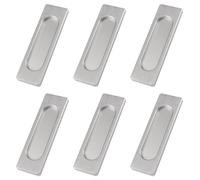 Poignées pour portes coulissantes, lot de 6, aluminium, acier brossé, 100 mm