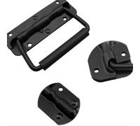 Poignées rabattables noires, lot de 2, 120 mm, pour caisses à outils, boîtes à quincaillerie et poignées de valises
