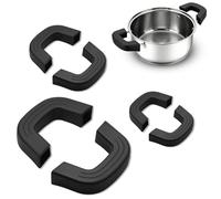 Poignées Silicone Casserole 6 Pièces Résistantes Chaleur Noir | Protège poignées antidérapants pour casseroles, poêles et woks, 3 tailles, lavables au lave-vaisselle pour cuisine
