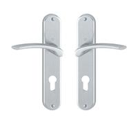 Poignées sur plaques clé I - aluminium chrome satin - ibiza HOPPE