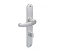 Vachette Ensemble de porte sur plaque Budget BEZAULT – Condamnation WC/SDB – Entraxe 195 mm – Argent
