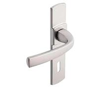 Ensemble de porte sur plaque Muze BEZAULT - Entraxe 165mm - Chrome velours - Bec de cane WC - 4075/6390