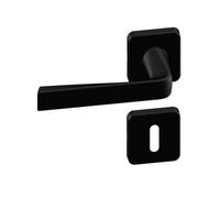 Poignées sur rosaces carrées clé L - aluminium noir - Kaza VACHETTE