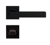 Poignées sur rosaces carrées condamnation - inox noir - ER46Q Seattle KARCHER DESIGN