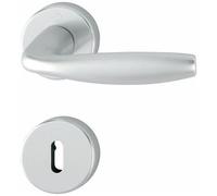 Poignées sur rosaces clé I - aluminium aspect inox - New York HOPPE