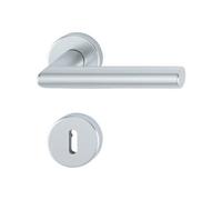 Poignées sur rosaces clé L - aluminium argent - Amsterdam HOPPE