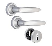 Poignées sur rosaces clé L - aluminium chromé velours - Jazz VACHETTE