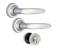Poignées sur rosaces condamnation - aluminium chromé velours Jazz VACHETTE