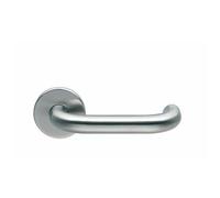 Poignées sur rosaces rondes - forme contrecoudée - inox 304 - U 19 NORMBAU