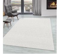Carpettex Tapis à Poil Court en Tissu Plat, Tapis à Boucle mélangée, Facile à Entretenir, adapté pour Le Salon et la Chambre à Coucher, Couleur: Crème, Taille: 80 x 150 cm