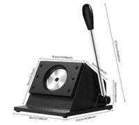 Poinçon à découpe rond, 5,8 cm - Poinçon à papier manuel - Modèle de table - Acier inoxydable - Noir