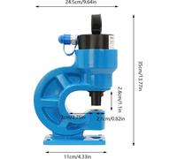 Poinçonneuse hydraulique et presse à poinçonner - CH-60 - Force de pression 31 t/310 kN - Portée 95 mm - Pour Cu/Al 10 mm, acier 6 mm - Jeu de 4 matrices - Acier CR45 - Bleu