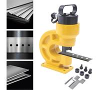 Poinçonneuse hydraulique - Outil de poinçonnage pour barres omnibus - 31 t/304 kN - 4 paires de matrices - Pour barres en cuivre de type L/H - Acier - Jaune