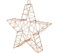 Poinsettia cuivre décoration de Noël étoile grillage étoile de l'Avent salon, métal, piles, 15x LED, LxlxH 26x5x25 cm